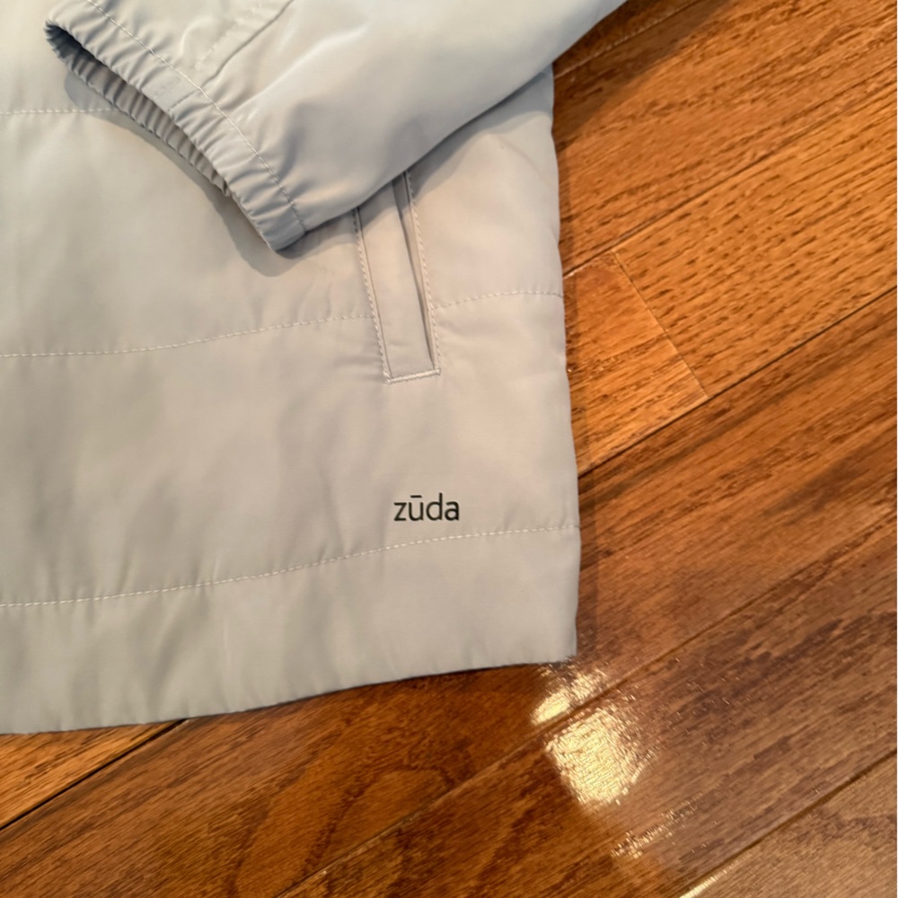 ZUDA new with tags lightweight dove gray full zip hooded jacket size medium - Picture 7 of 8
